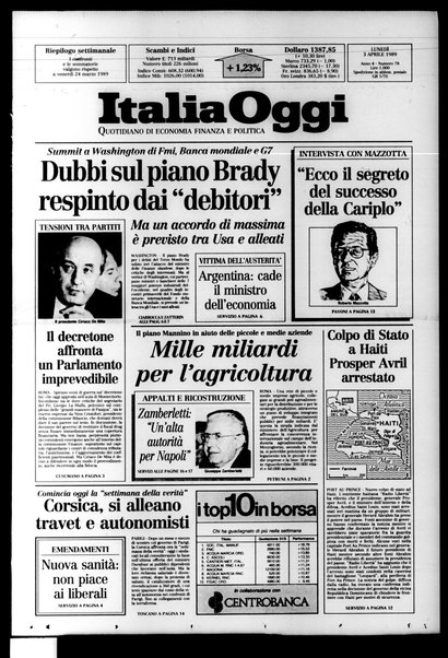 Italia oggi : quotidiano di economia finanza e politica